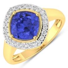 14KT Yellow Gold 1.99ctw Tanzanite and Diamond Ring