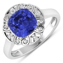 14KT White Gold 1.99ctw Tanzanite and Diamond Ring