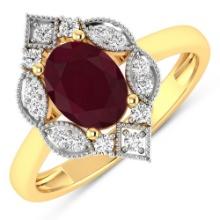 14KT Yellow Gold 1.5ctw Ruby and Diamond Ring