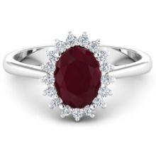 14KT White Gold 2.30ct Ruby and Diamond Ring