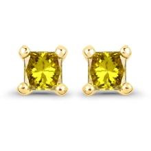 14KT Yellow Gold 0.25ctw Yellow Diamond Earrings