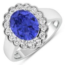 14KT White Gold 2.21ctw Tanzanite and Diamond Ring