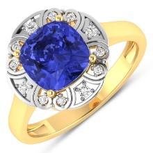 14KT Yellow Gold 1.99ctw Tanzanite and Diamond Ring