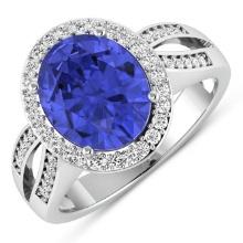 14KT White Gold 3.43ctw Tanzanite and Diamond Ring