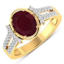 14KT Yellow Gold 2.3ctw Ruby and Diamond Ring