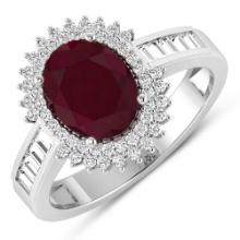 14KT White Gold 2.3ctw Ruby and Diamond Ring