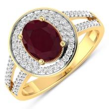 14KT Yellow Gold 1.5ctw Ruby and Diamond Ring