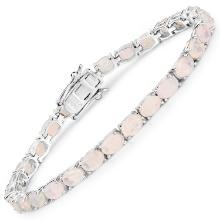 Plated Rhodium 8.73ctw Opal Bracelet