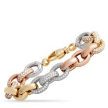 14K White, Rose, and Yellow Gold 12.83ctw Diamond Bracelet