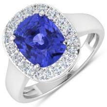 14KT White Gold 2.9ct Tanzanite and Diamond Ring