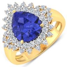 14KT Yellow Gold 2.97ctw Tanzanite and Diamond Ring