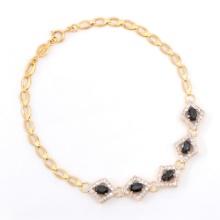 Plated 18KT Yellow Gold 3.45ctw Black Sapphire and Diamond Bracelet