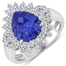 14KT White Gold 2.97ctw Tanzanite and Diamond Ring