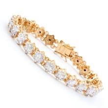 Plated 18KT Yellow Gold Diamond Bracelet