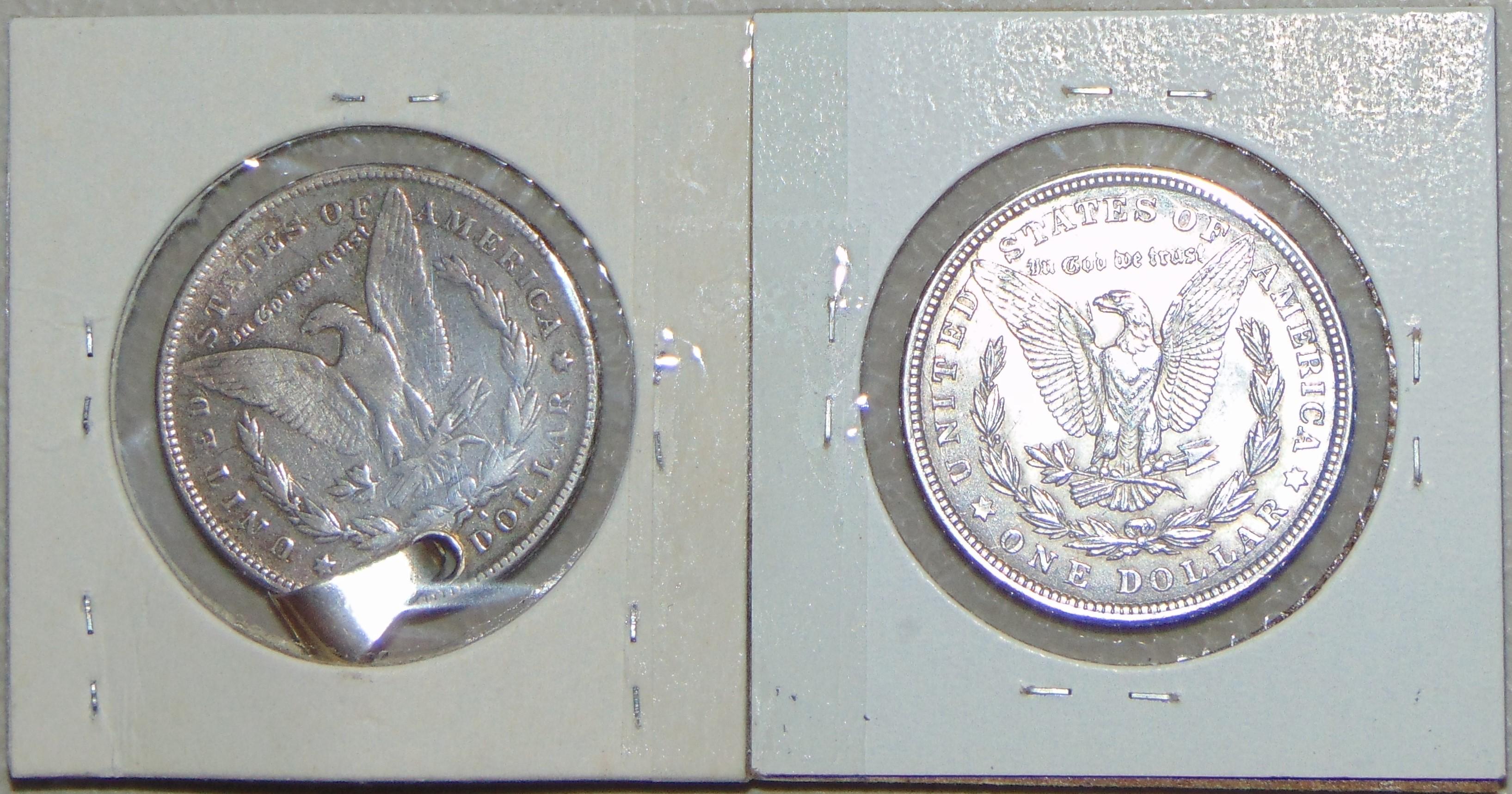 1878-S (hole) Morgan Dollar. 1921 Morgan Dollar.