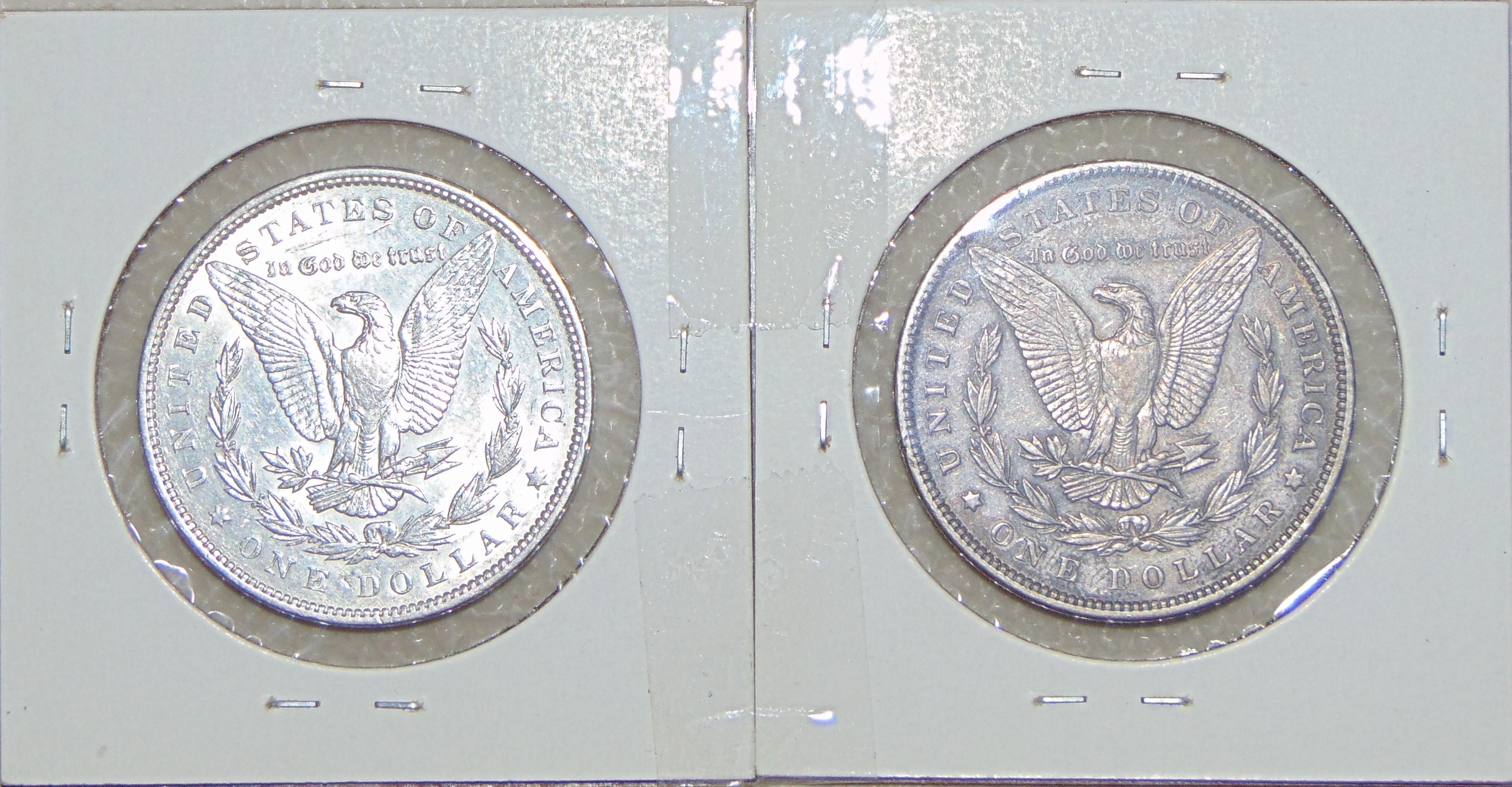1890, 1897 Morgan Dollars.
