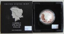 2023-S Peace Dollar Proof .999 (box and paper).