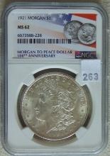 1921 Morgan Dollar NGC MS62.