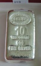 10 Troy Oz. Silver Bar.