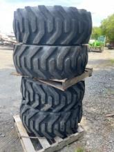 Skid Lot Of (4) 39X15-22.5 Tires On Rims