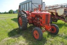 Case 'DC' Tractor, wide front, fenders, rear axle weights, rear hydraulics, 540 pto, side pulley, 12