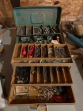 2 miscellaneous storage cases with nails and etc
