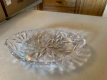 8'' round American Brilliant cut glass Crystal Flashy Thistle Dahlia.......Shipping