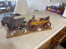 2 Horse and John Deere Wagon Hauling Harvest