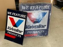 Vavoline Plastic Sign-3 ft x 4ft & Double sided metal Vavoline sign with stand-3ft x 2 ft. SHIPPING