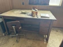 Vintage Drafting Table & Chair