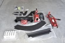 Two Jack Stands, 2 1/2 Ton Floor Jack & Misc. Ferrari Parts