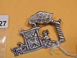 Vintage, Mexican, sterling silver pin