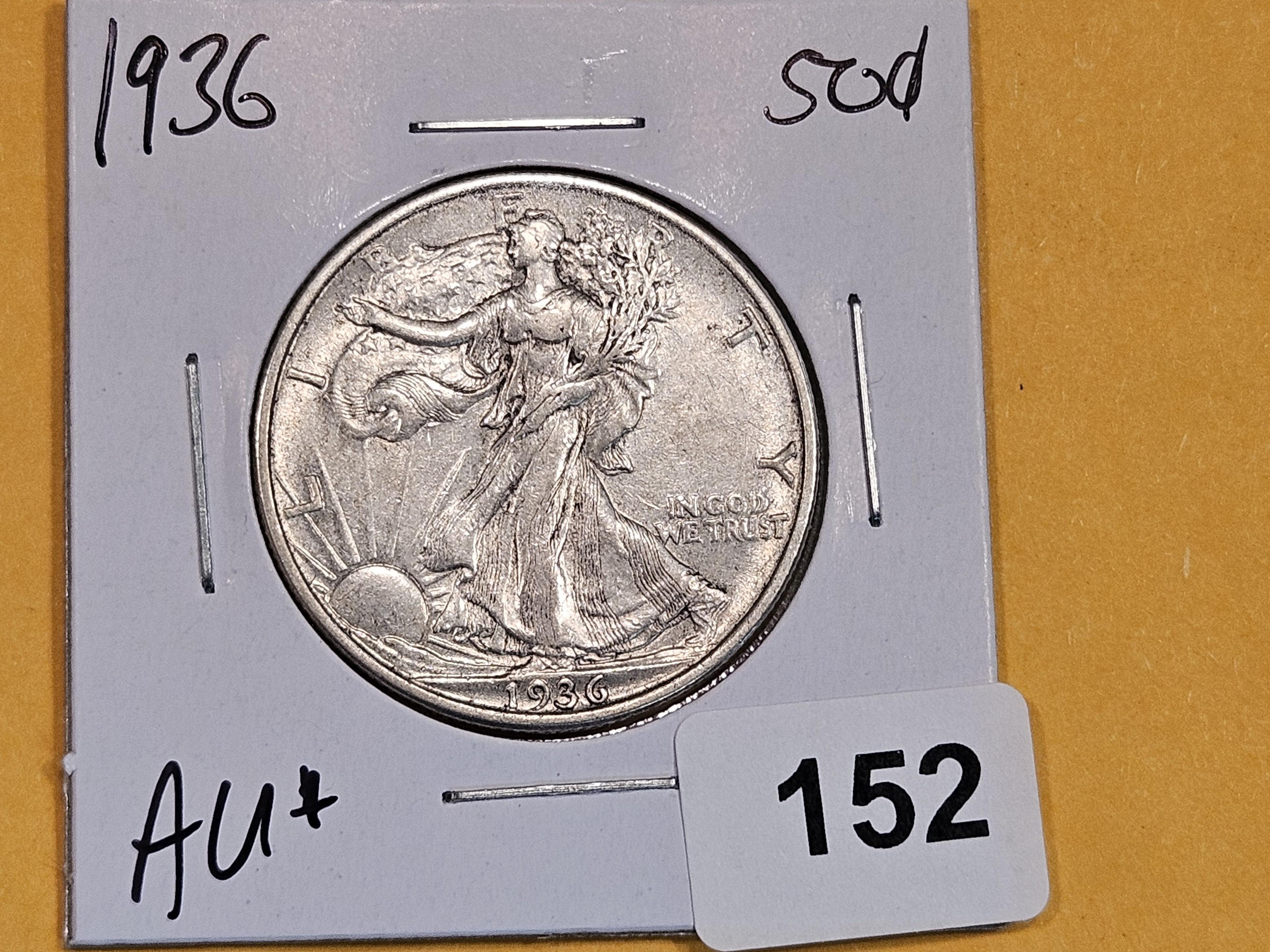 About Uncirculated plus 1936 Walking Liberty Half Dollar