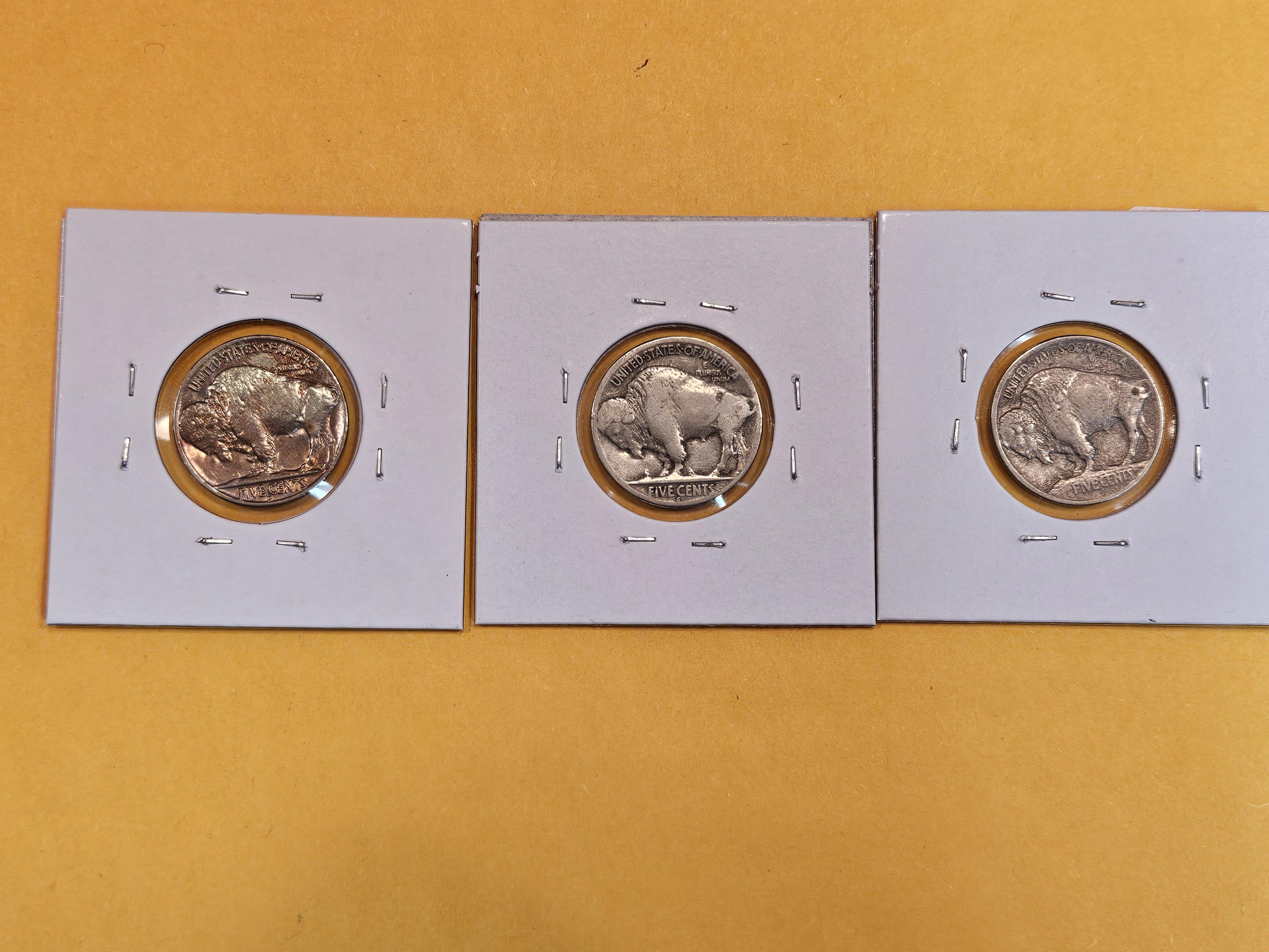 Three better Buffalo Nickels