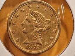 GOLD! Brilliant About Uncirculated Plus 1878-S Gold Liberty Head $2.5 dollars