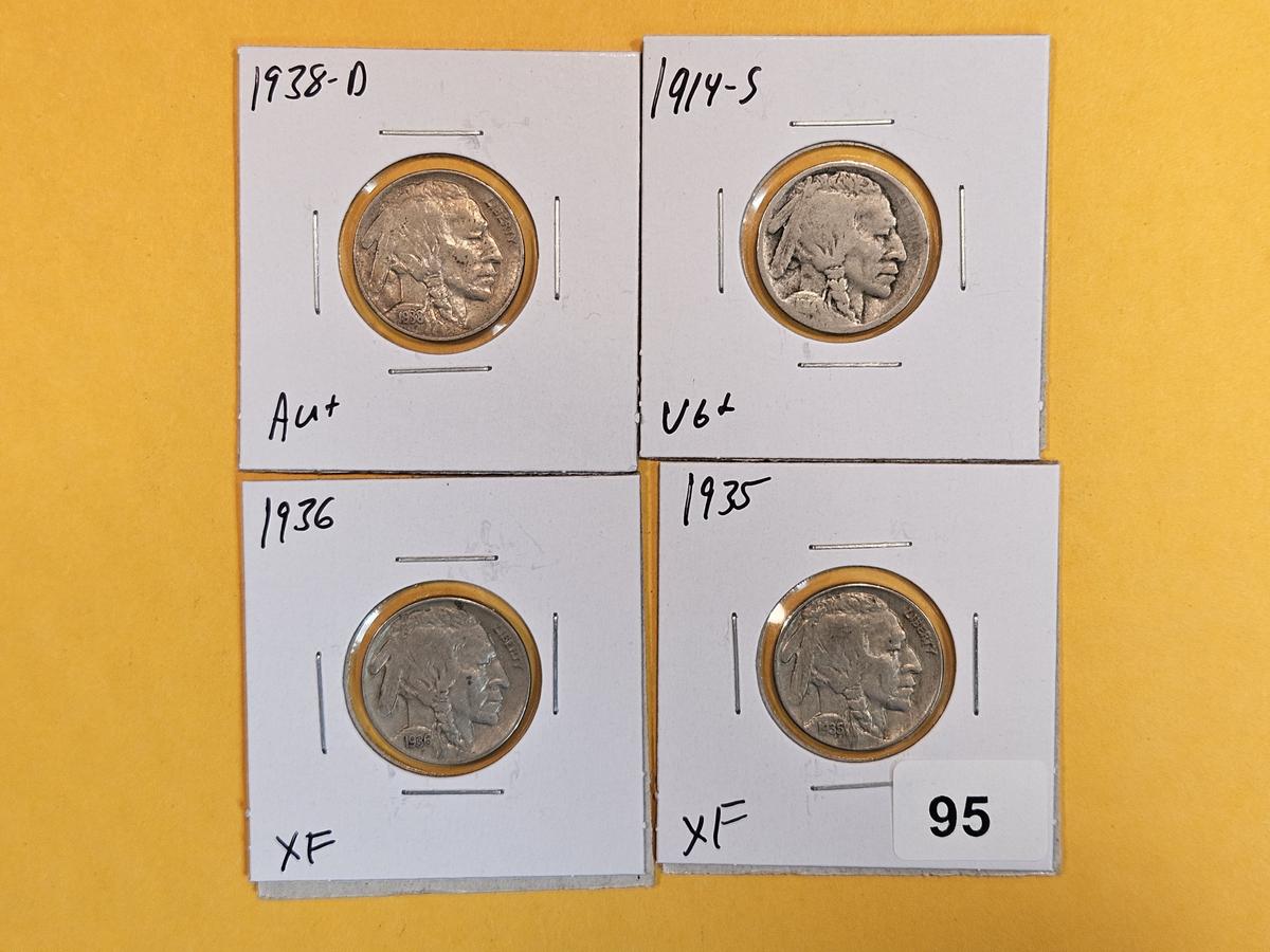 Four better date Buffalo Nickels