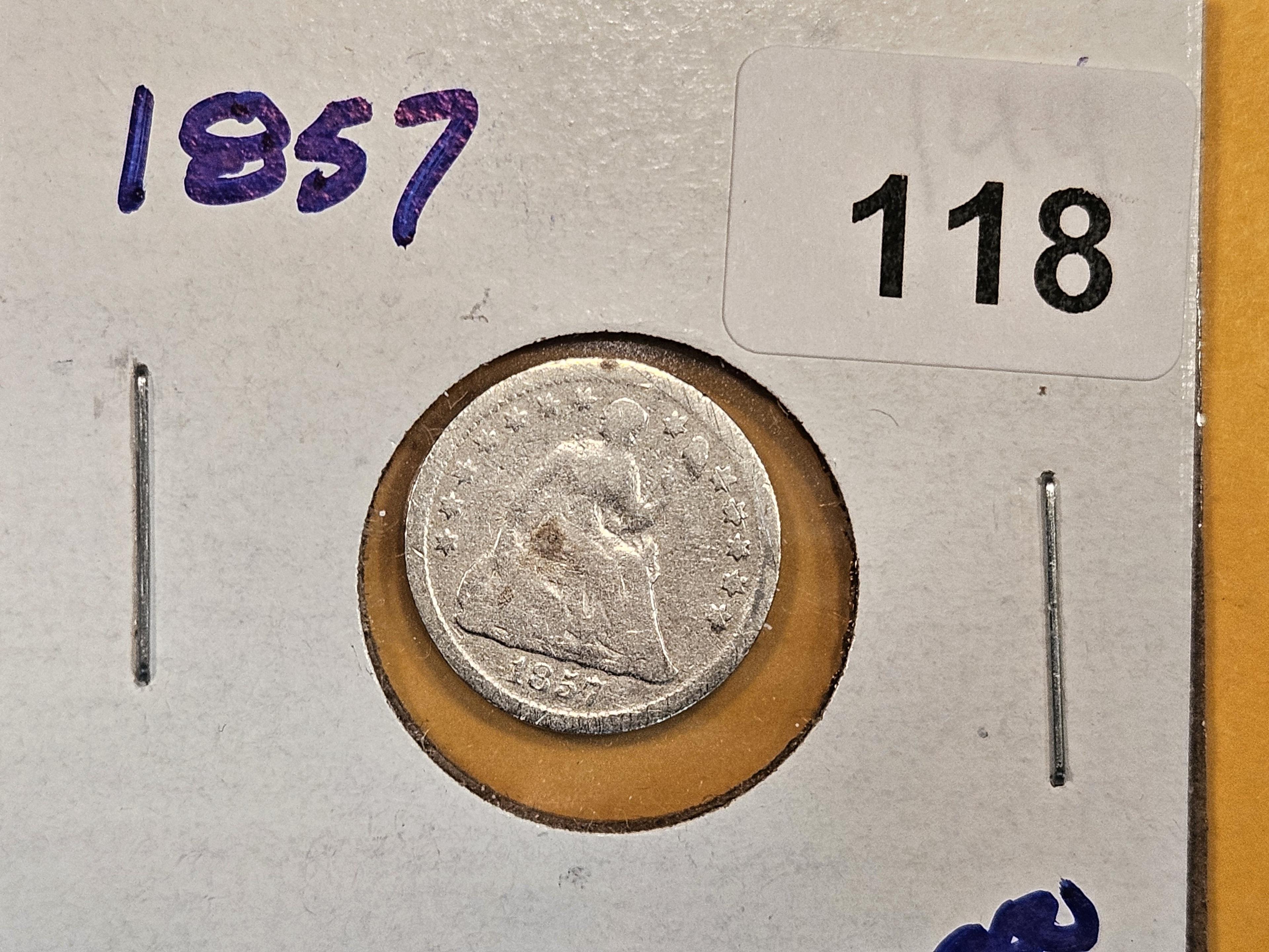 Three Seated Liberty Half-Dimes