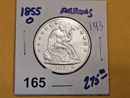 1855-O Seated Liberty Half Dollar