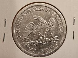 * Semi-Key 1865-S Seated Liberty Half Dollar
