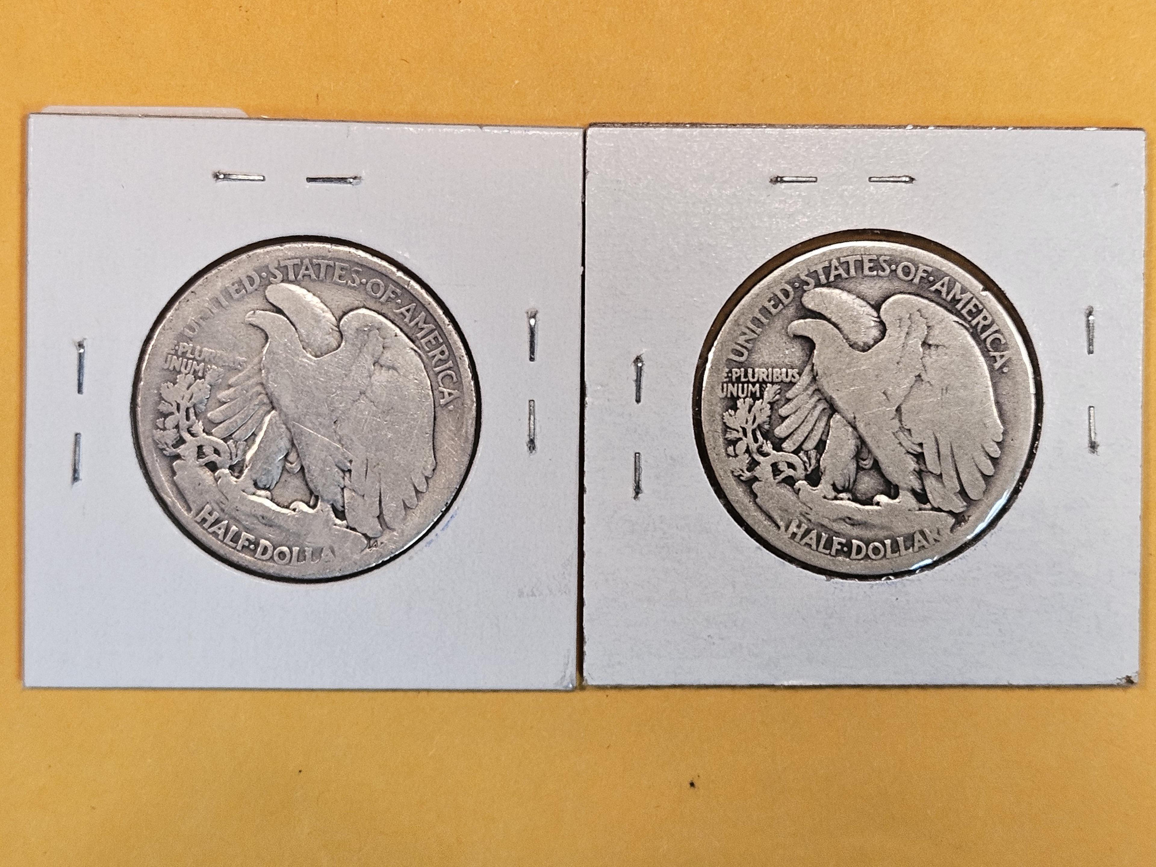 1916 and 1917-D Walking Liberty Half Dollars