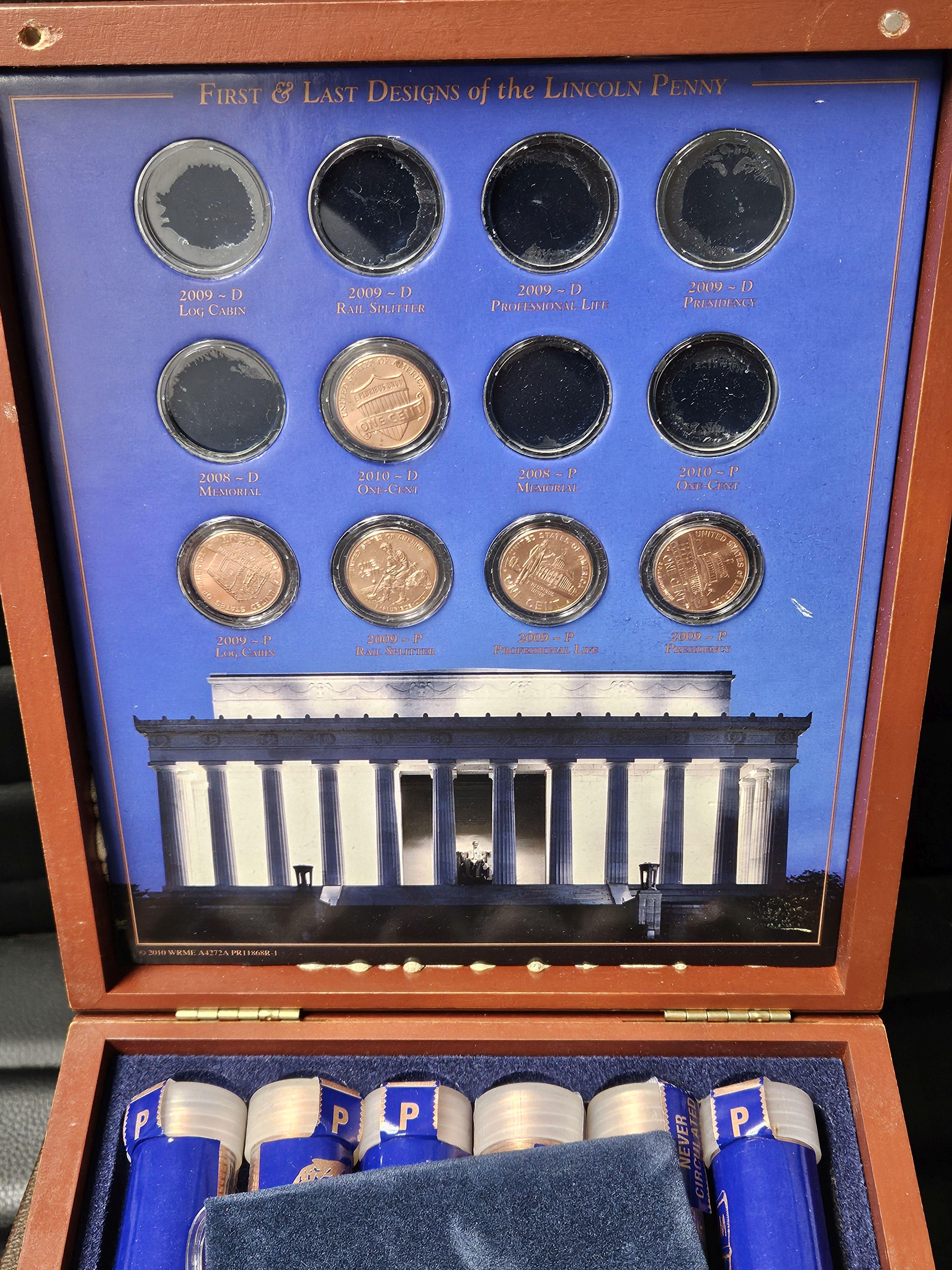 2009 Penny set with 12 bu rolls from P & D mints