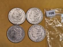 Four mixed silver Dollars