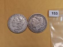 1882 and 1890-O Morgan Dollars
