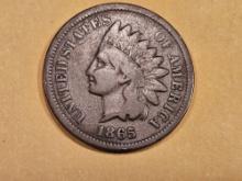 Better Date 1865 Indian Cent in Very Good 10