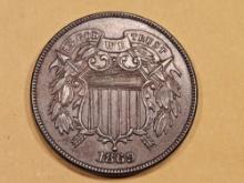 * 1869 Two Cent Piece in About Uncirculated
