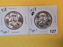 1958 and 1958-D Franklin Half Dollars