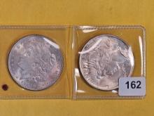 1921 Morgan and 1922 Peace silver Dollars