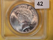 ANACS 1923 Peace Dollar in Mint State 63