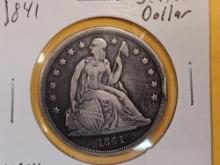 * 1841 Seated Dollar in Very Fine
