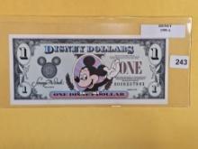 DISNEY DOLLAR! Crisp Uncirculated 1999-A One Dollar Mickey